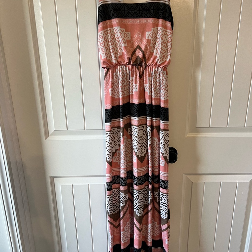 Vanilla Bay Pink and Black Maxi Dress